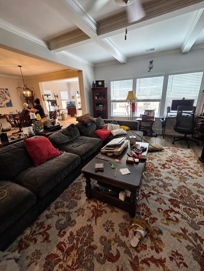 Living room before cleaning
