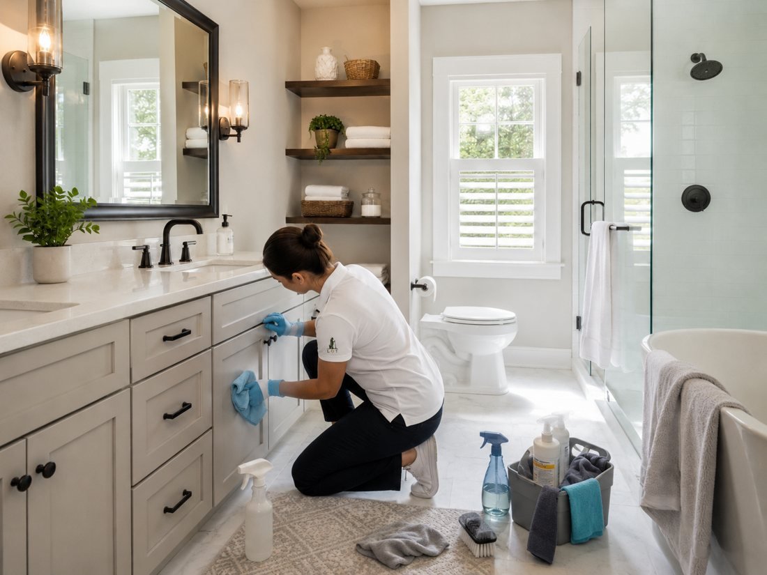 Deep cleaning a bathroom